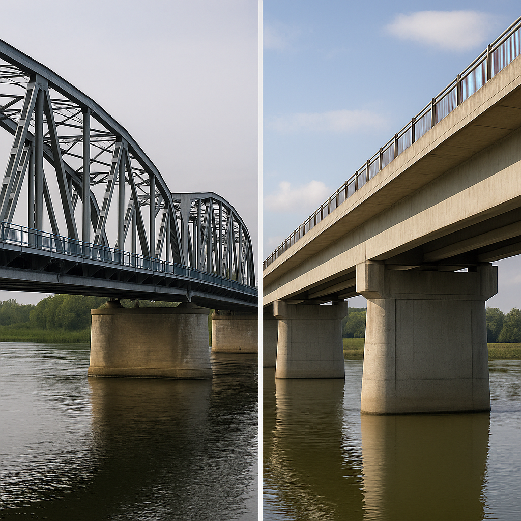 Mosty stalowe i betonowe – różnice technologiczne i eksploatacyjne