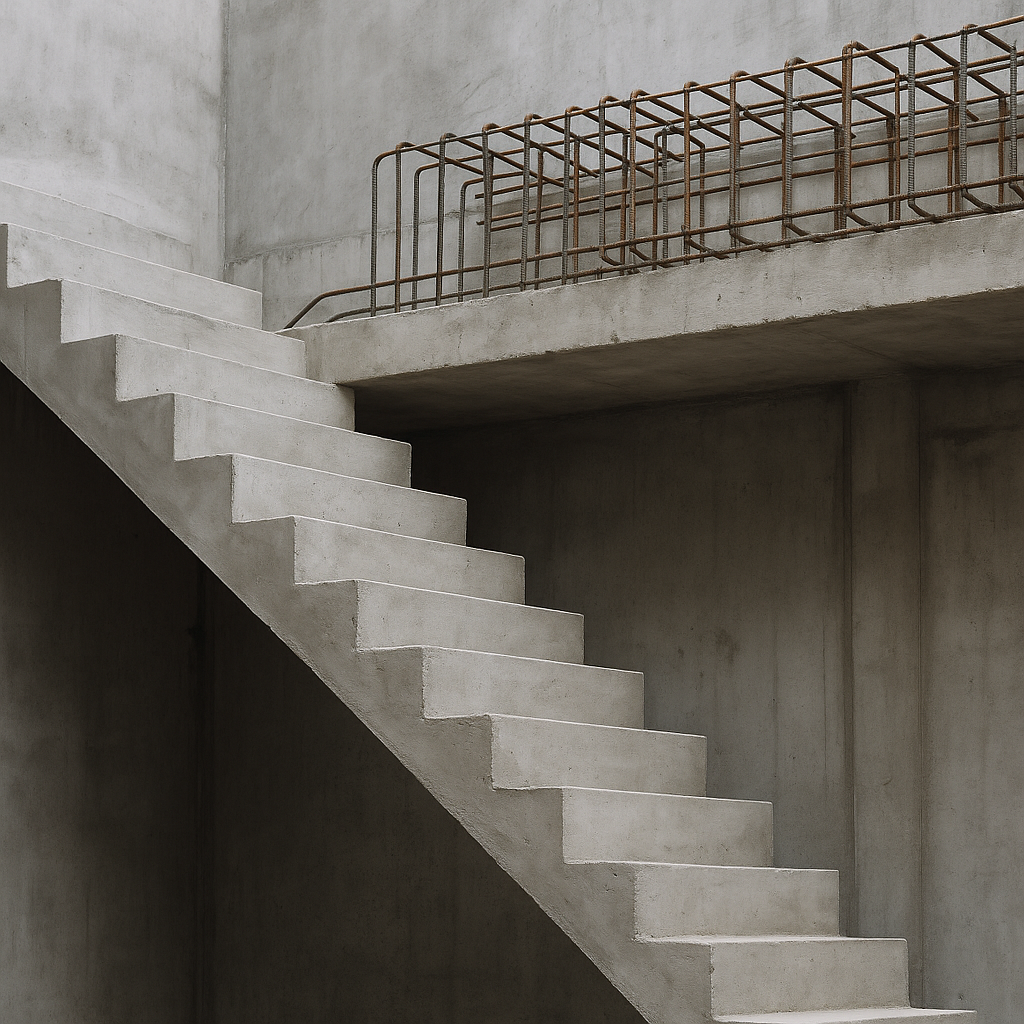 Schody żelbetowe a strop – zasady prawidłowego połączenia w konstrukcjach budynków