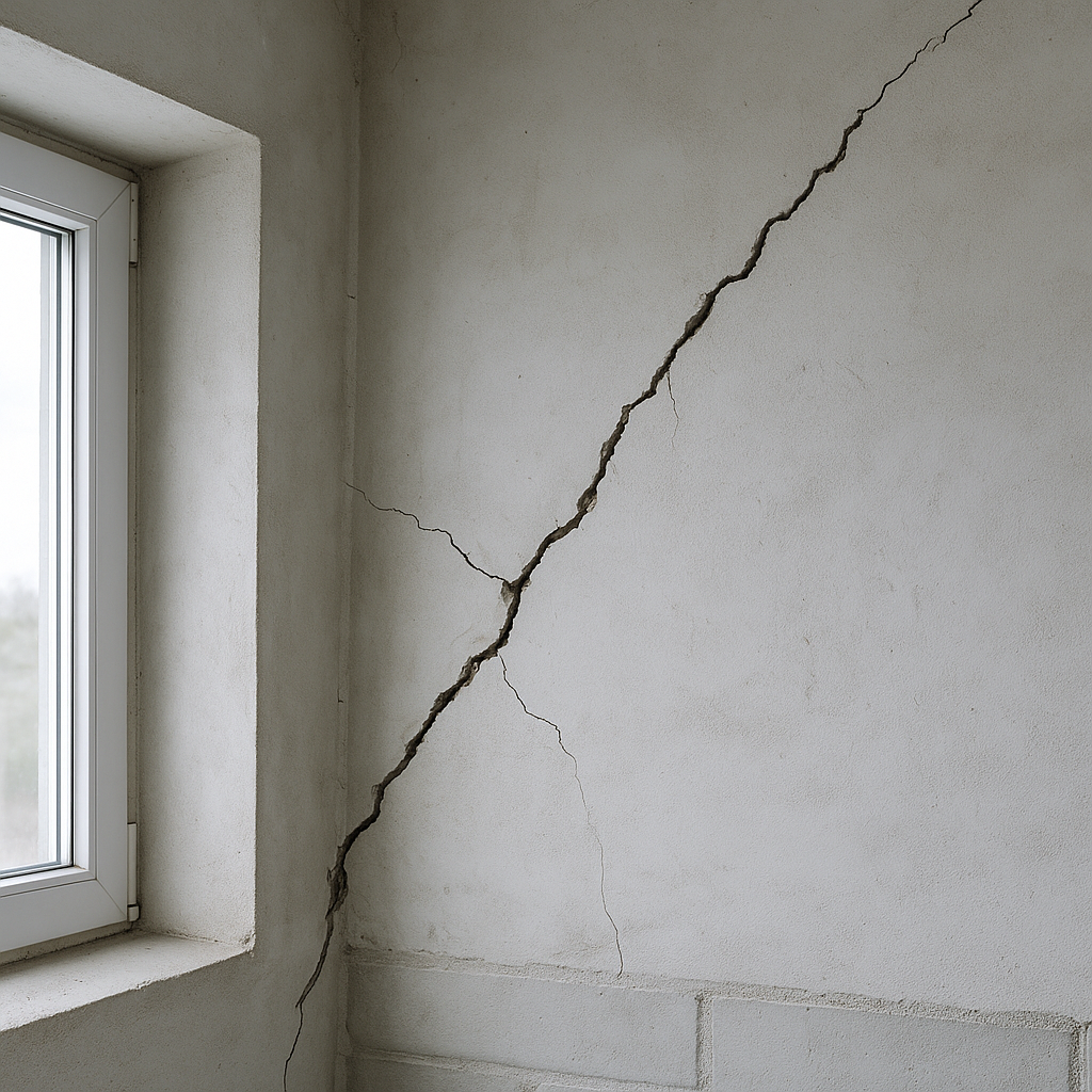 Jak rozpoznać, że ściana nośna pęka z powodu osiadania budynku – objawy, analiza i interpretacja