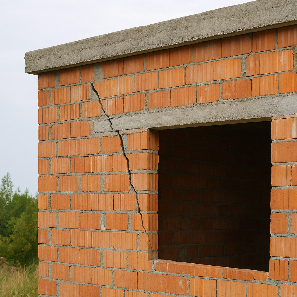 Konsekwencje braku wieńców w konstrukcji murowanej