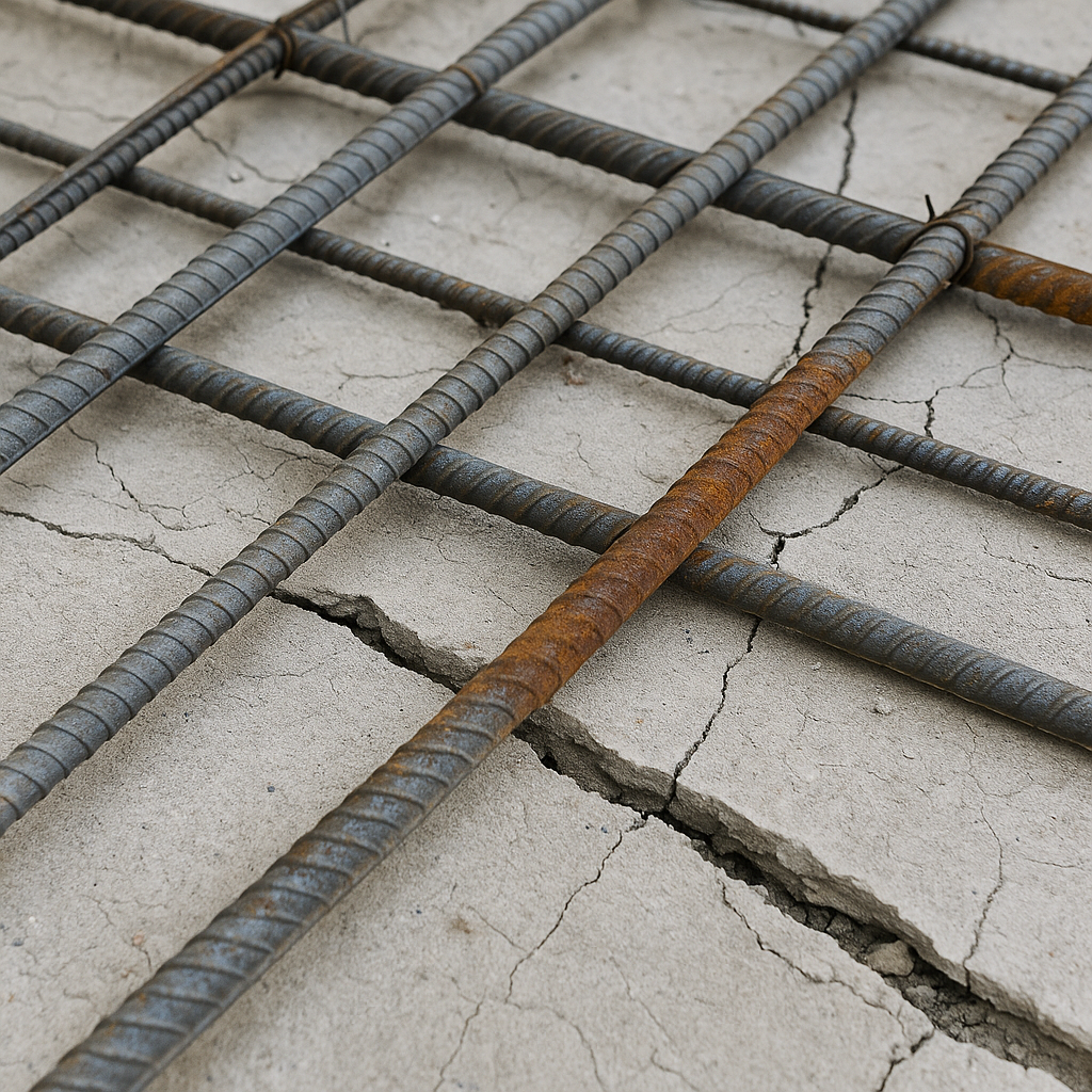 Jakie są skutki błędnego ułożenia prętów głównych w płycie żelbetowej?